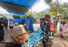 Pantau Penyembelihan Qurban, Koramil Jajaran Kodim Surabaya Pastikan Aman dan Tertib